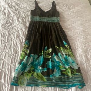 Dressbarn | Brown Floral Print Dress w/ Sequin Detailing